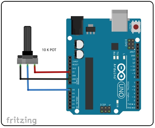 Arduino Tutorial 6 Arduino AnalogRead Using Potentiometer ElectroDuino