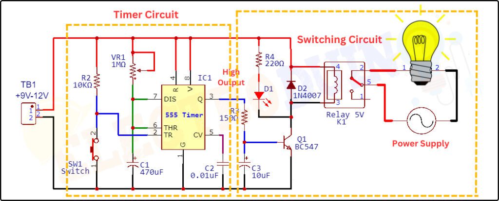 Time Delay Circuit Using 555 Timer IC ElectroDuino